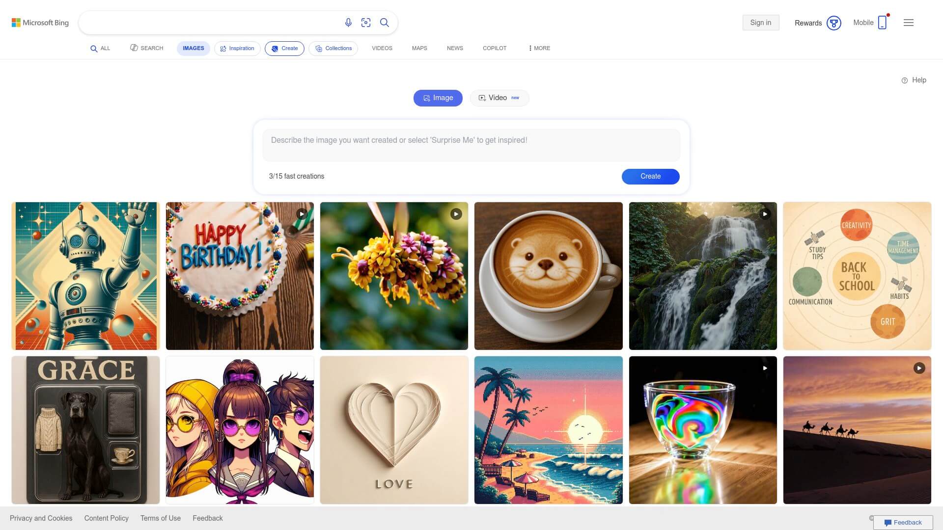 Bing Image Creator截图
