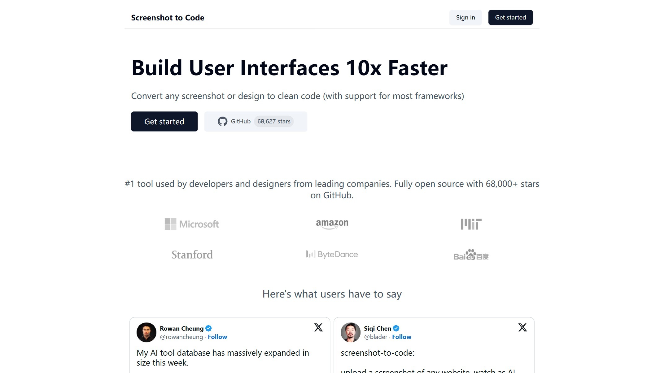Screenshot to Code截图